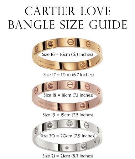 cartier size 17 in inches|cartier size chart printable.